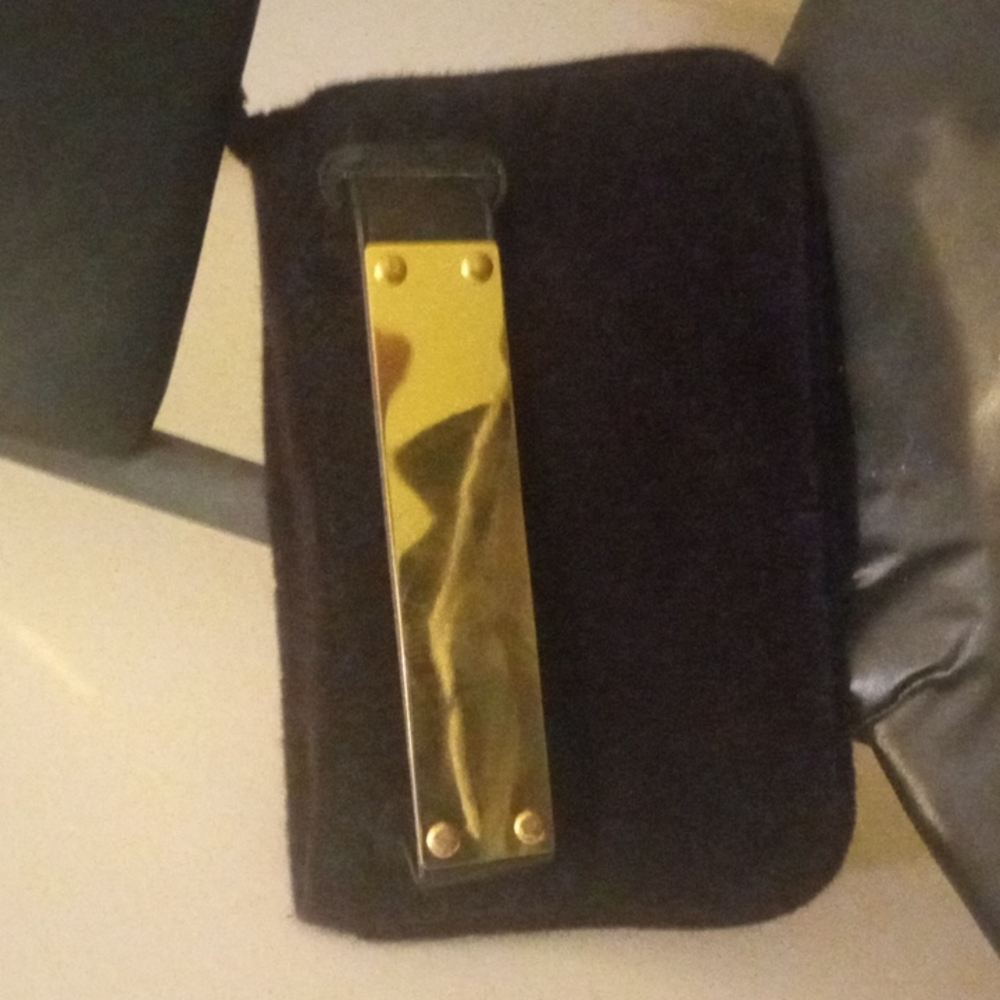 Makeup bag or clutch with big gold plate for personal engraving!!!
